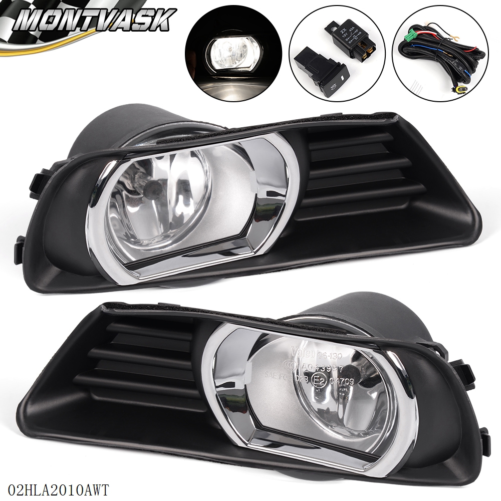 Fog Light Kit For Toyota Camry 2007-2009 - Clear Lens, Halogen, H11 Bulbs + Switch - DOT/SAE Certified