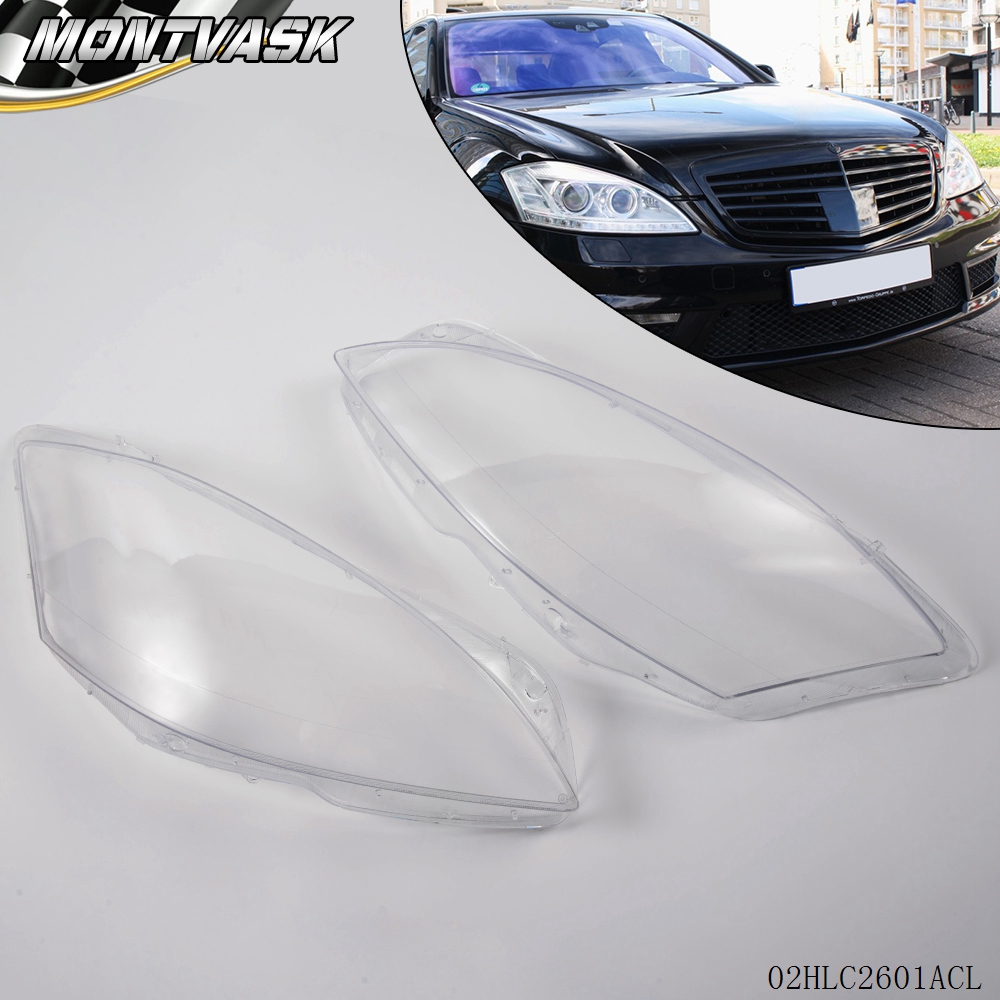 For Mercedes Benz w221 130 Pair Driver Headlight Headlamp Lense Clear Lens Cover