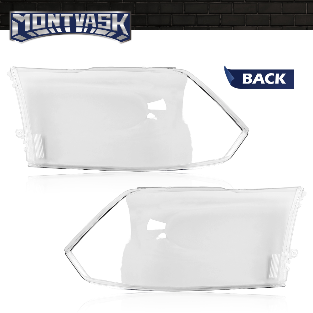 Headlight Replacement Lens Pair For Dodge Ram 1500 2500 3500 2009-2018 – Clear, Direct Fit