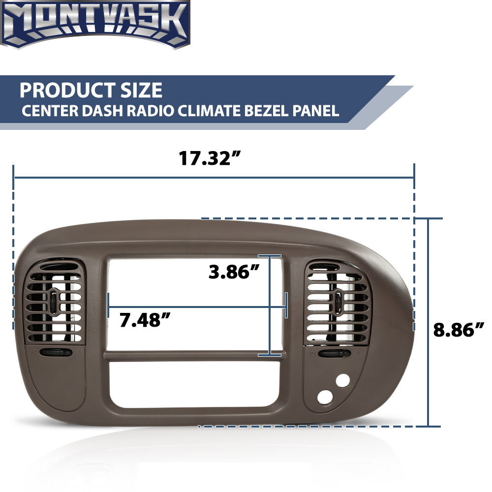 Fit For Ford F150 Expedition 97-03 Gray Center Dash Radio A/C Vent
